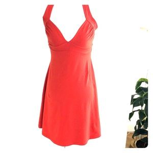 Susana Monaco orange halter top dress